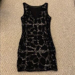 Bebe black sequined dress